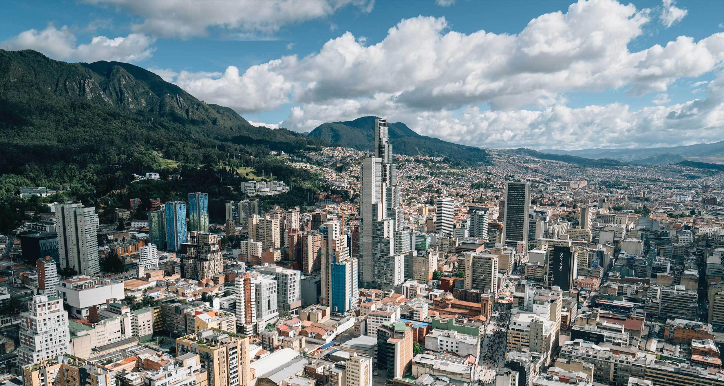 Bogota downtown mountains