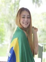 Isa smiling at the camera