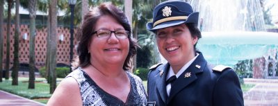 recent grad, ROTC cadet Maria Frank, and her mother, Teresa Frank-Fahrner